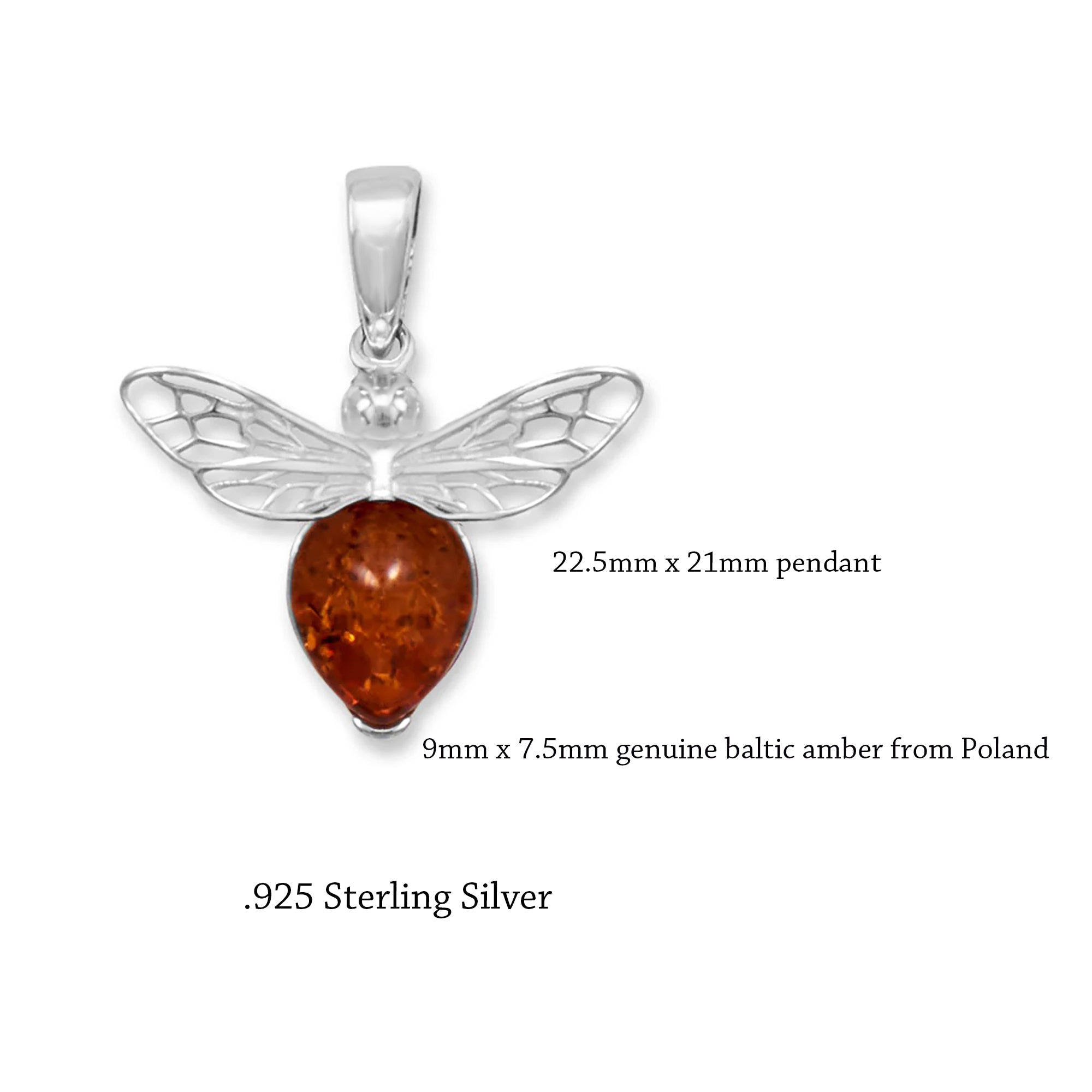 Baltic Amber Honey Bee Pendant