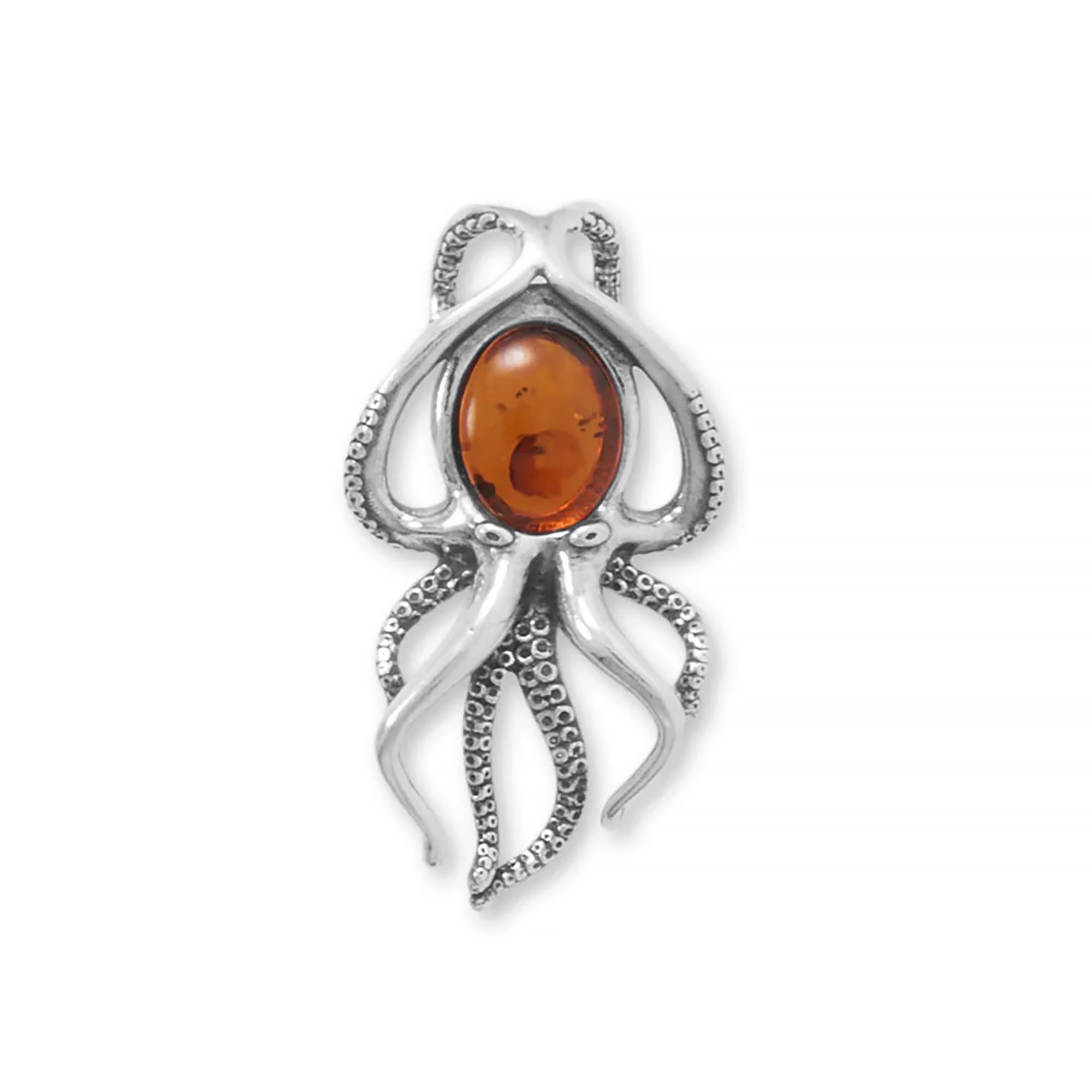 Baltic Amber Octopus Slide Pendant