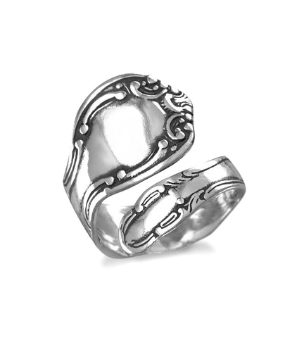 Oxidized Sterling Silver Spoon Ring