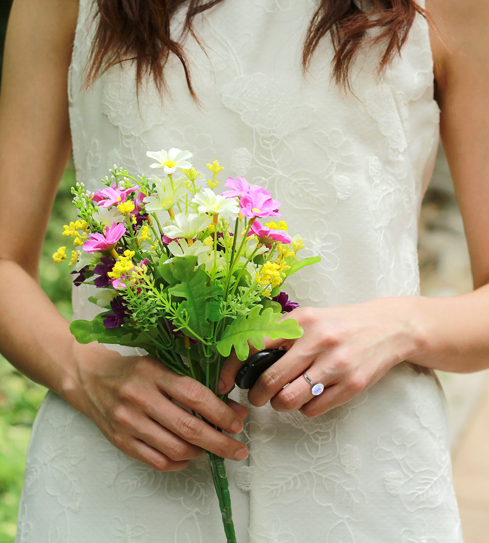 Rainbow Moonstone Solitaire Ring