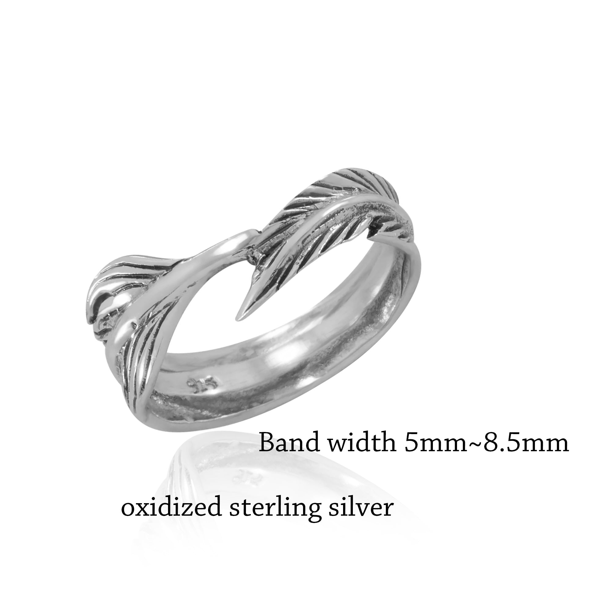 Oxidized Feather Band