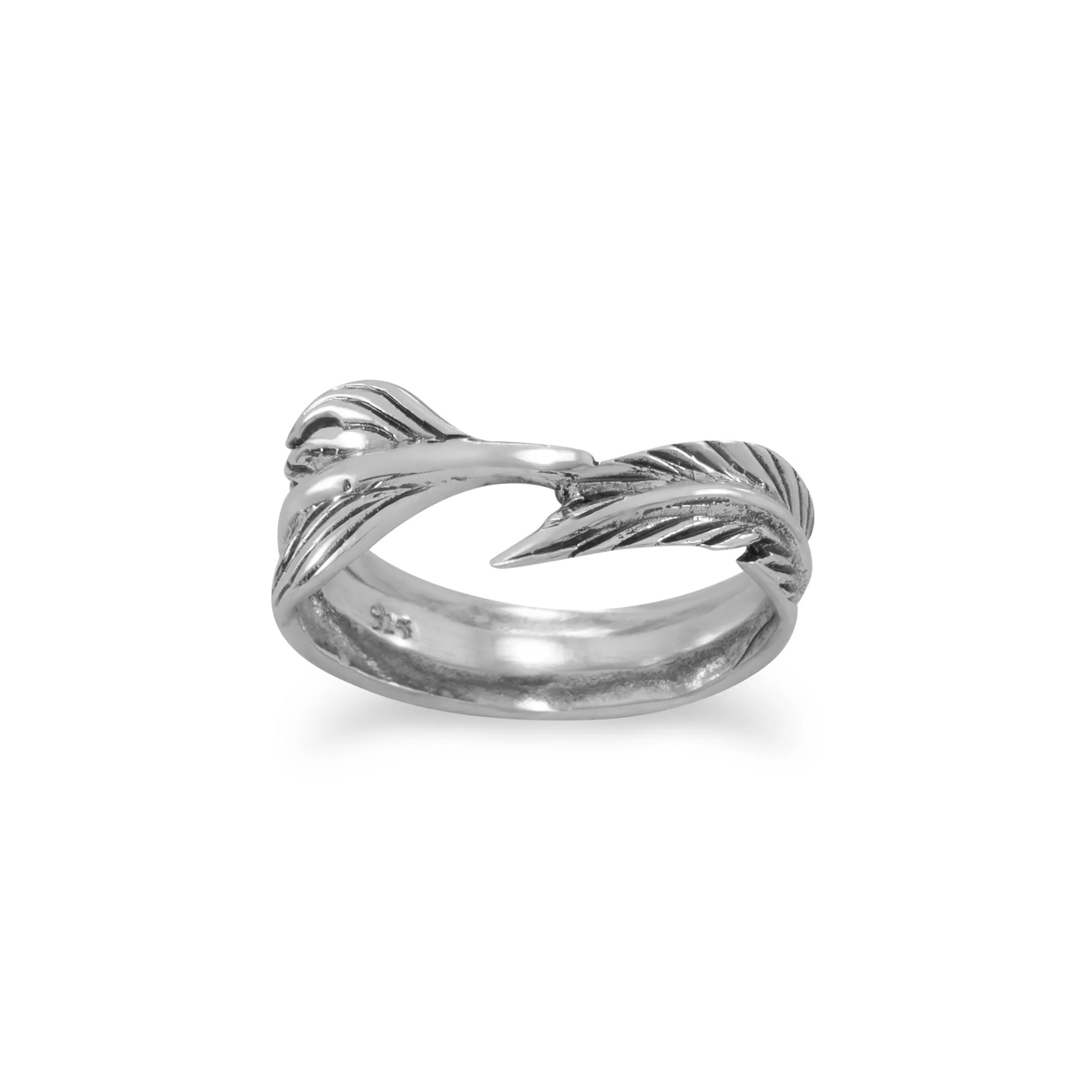 Oxidized Feather Band