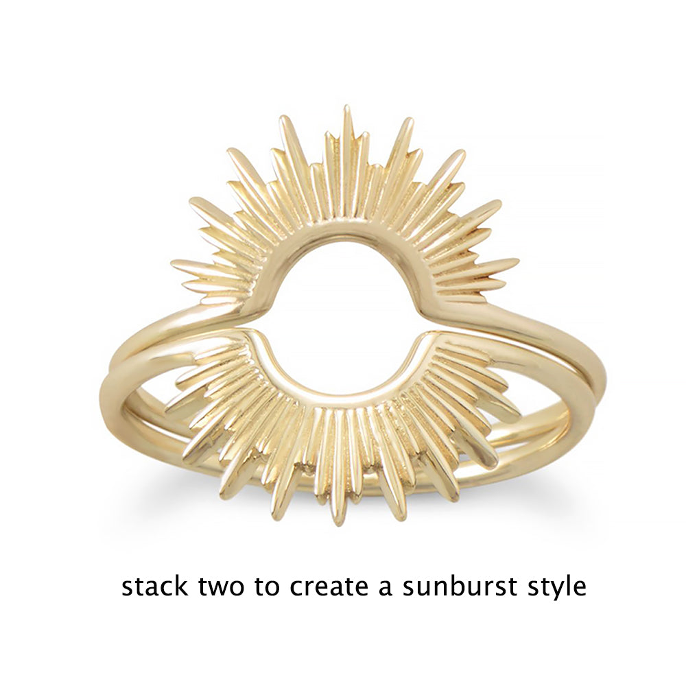 Sunburst Ring in Gold Finish
