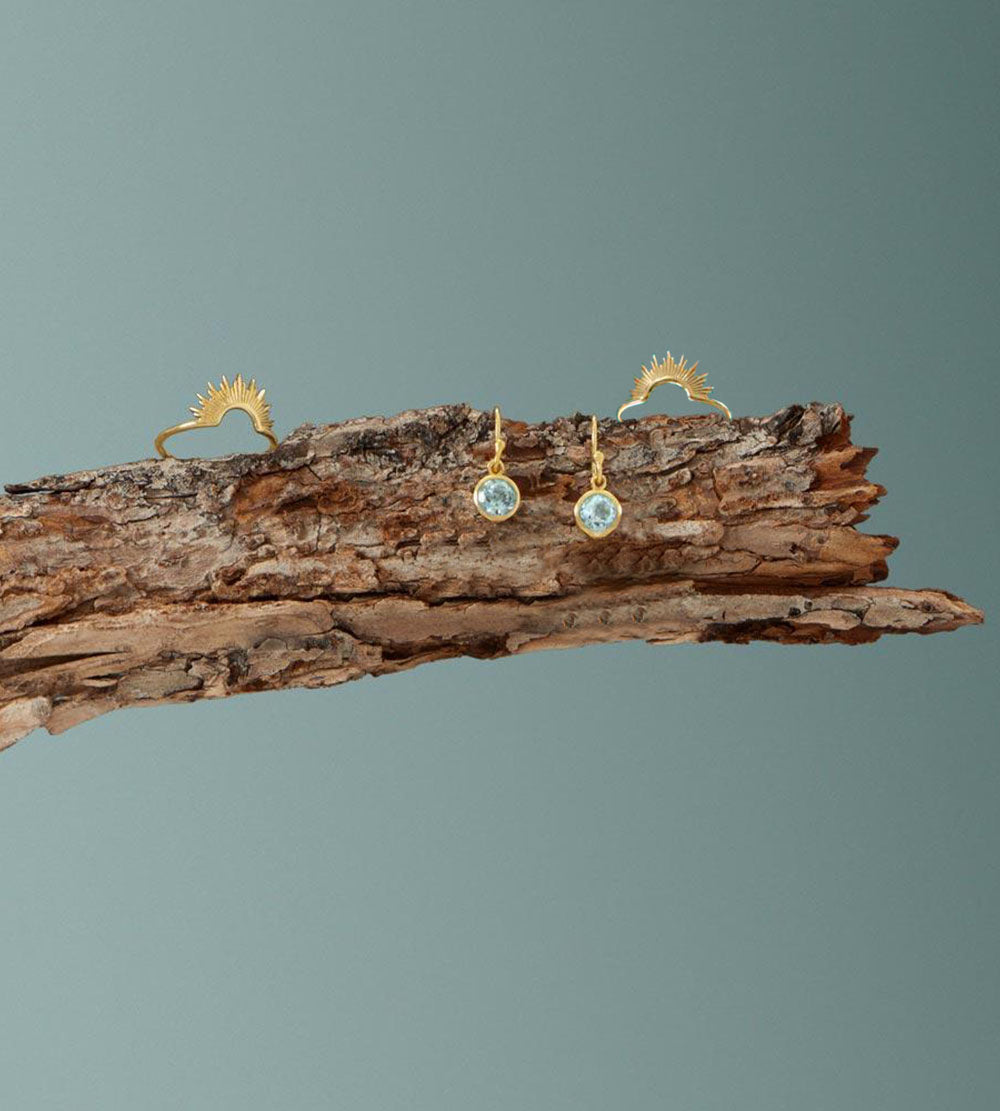 Sunburst Ring in Gold Finish