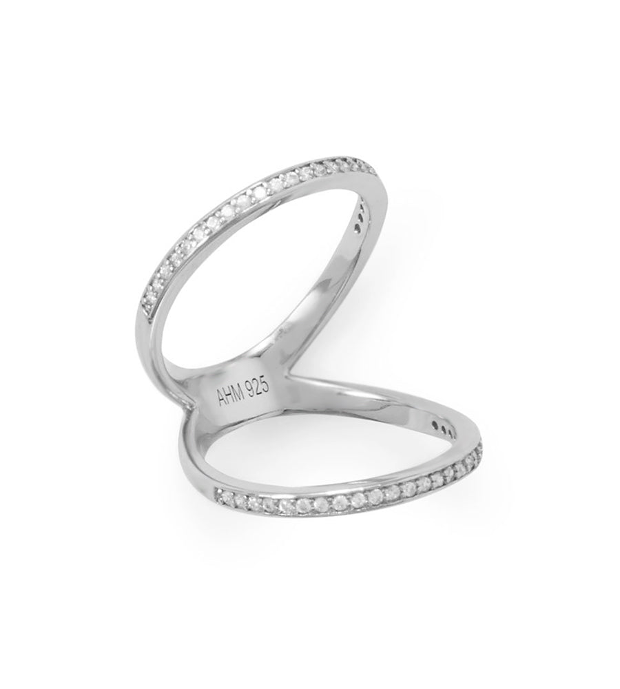 Double Band CZ Knuckle Ring