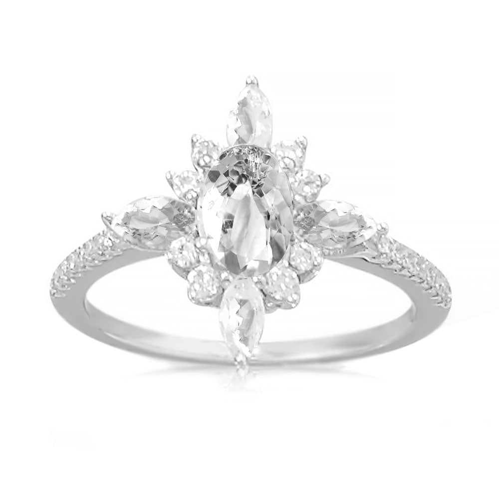 Sunburst Multi CZ Ring