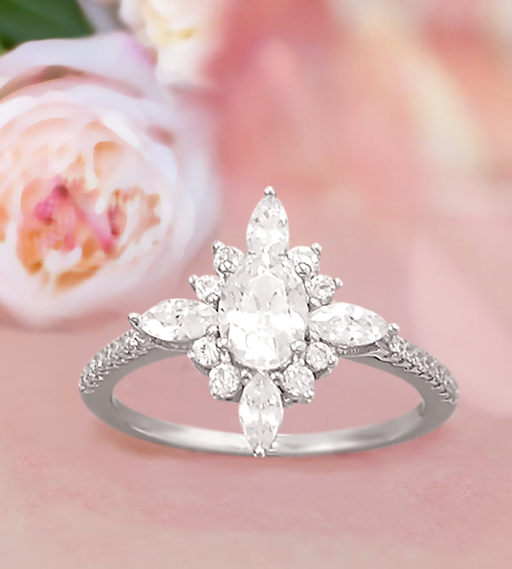 Sunburst Multi CZ Ring