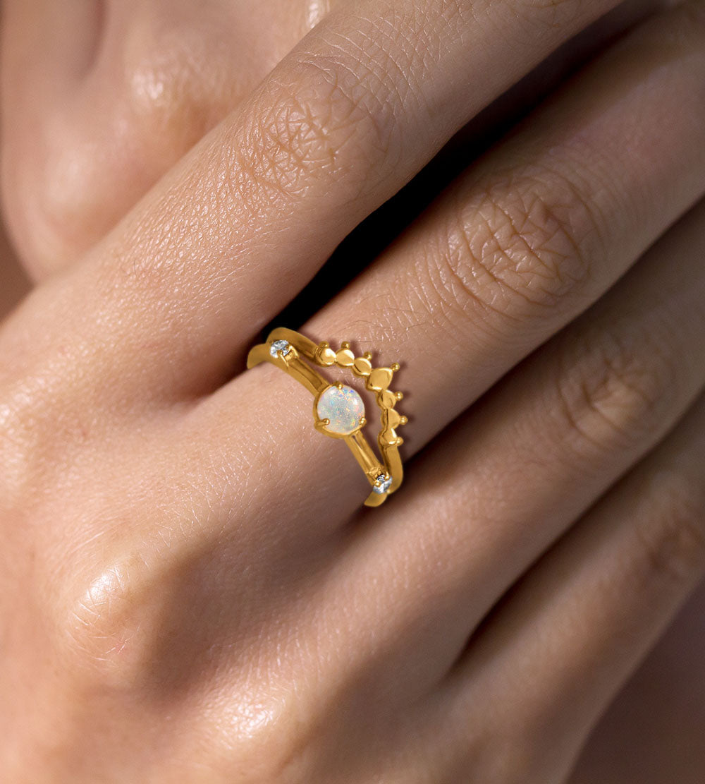 Stackable Dot Crown Ring