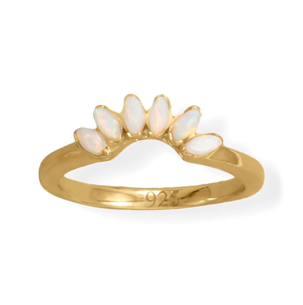 Stackable Marquise Synthetic Opal Crown Ring