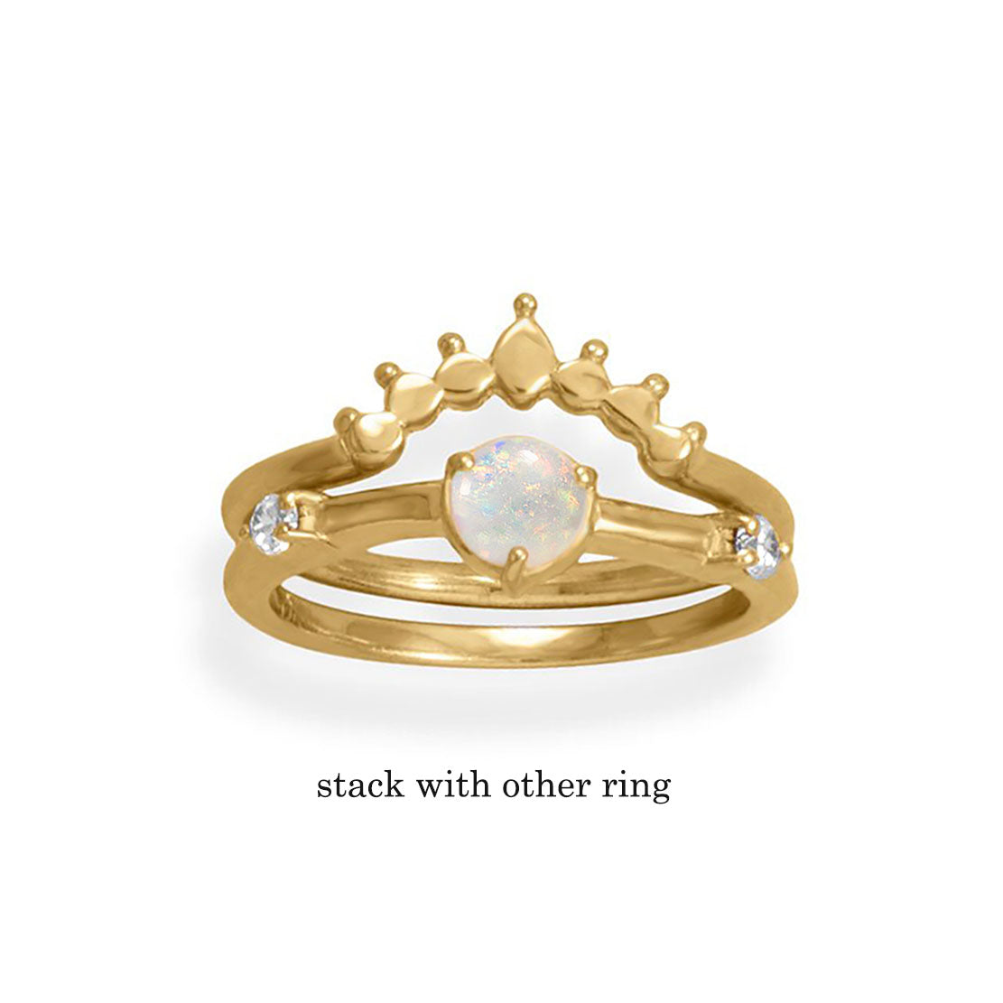 Stackable Dot Crown Ring