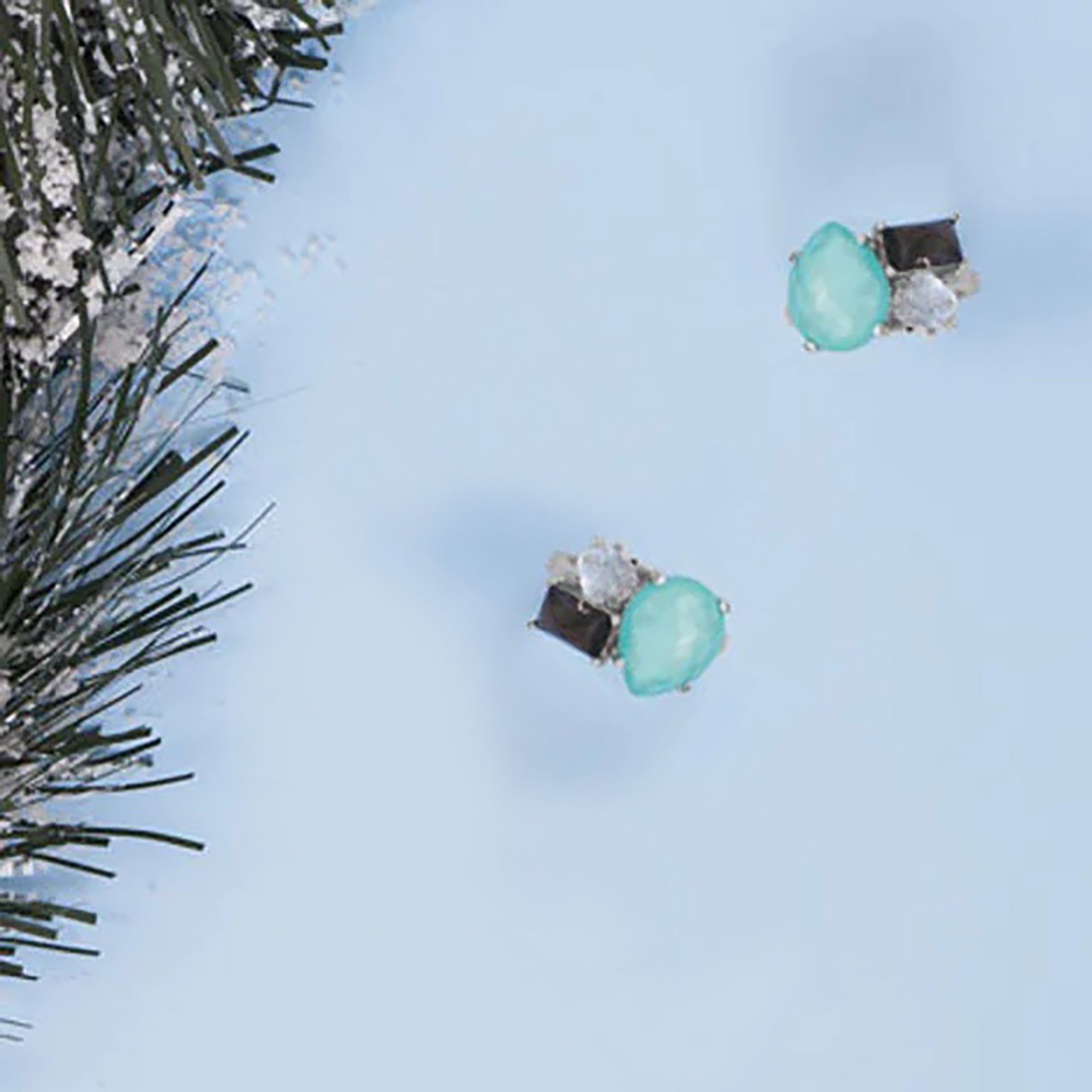 White Topaz, Turquoise and Mother of Pearl Cocktail Ring