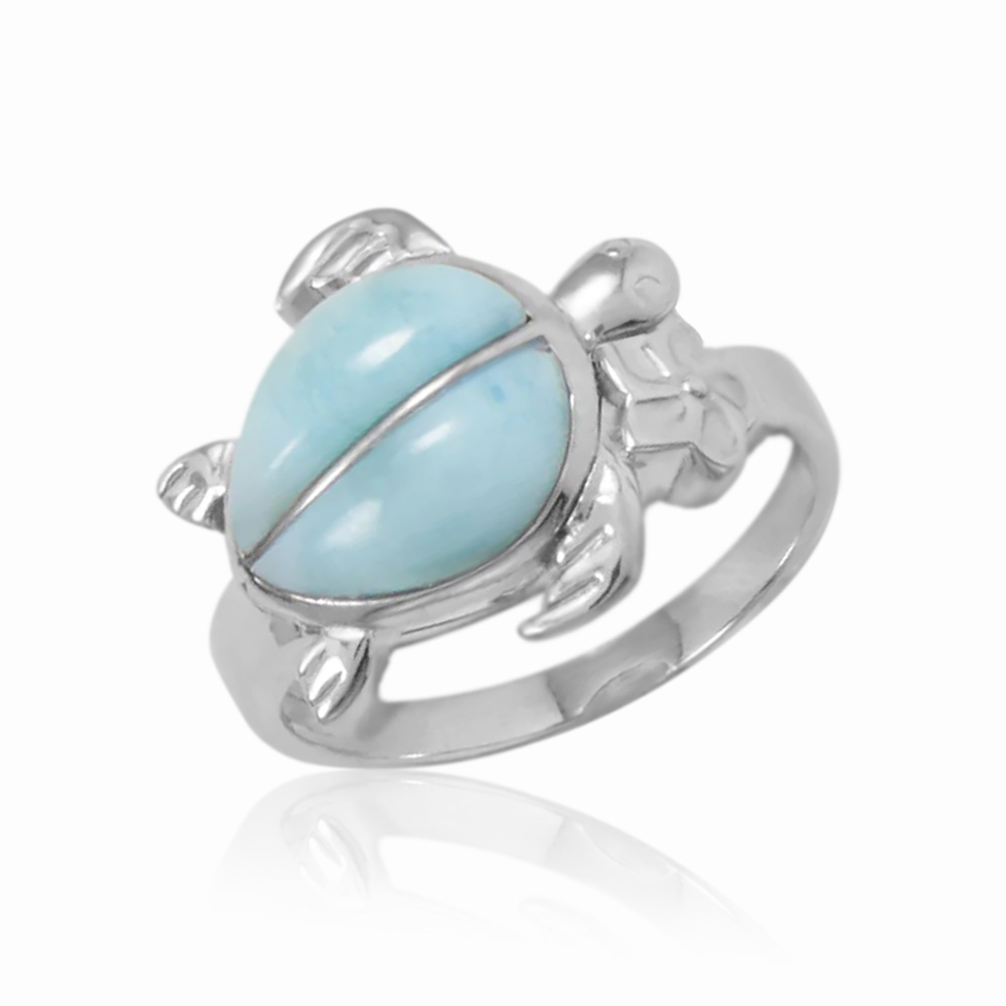 Larimar Sea Turtle Cocktail Ring