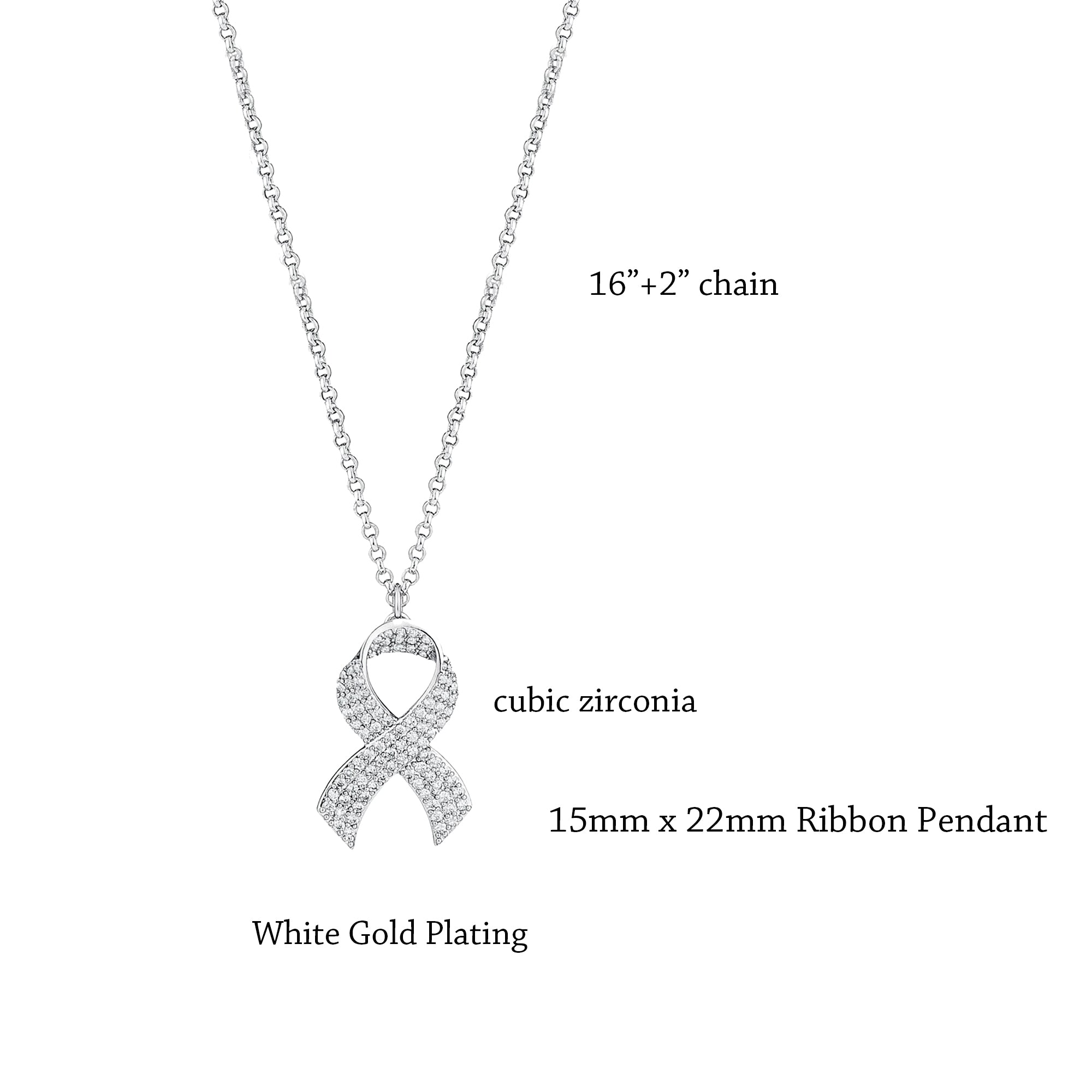 CZ Pave Ribbon Necklace