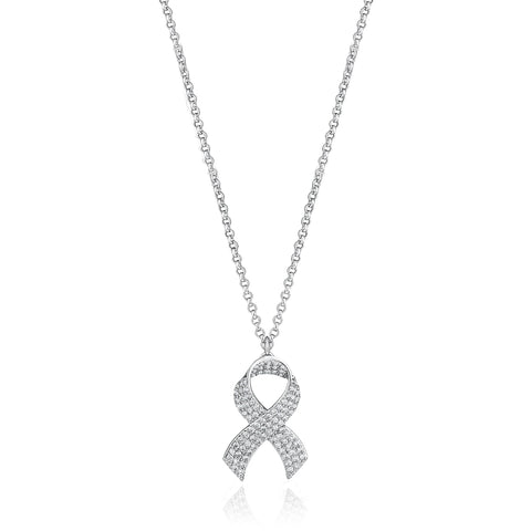 CZ Pave Ribbon Necklace