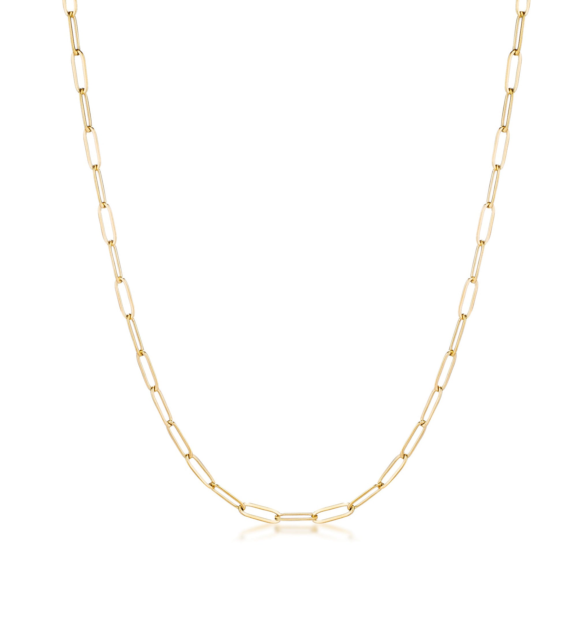 Gold Plated Paperclip Chain Necklaces
