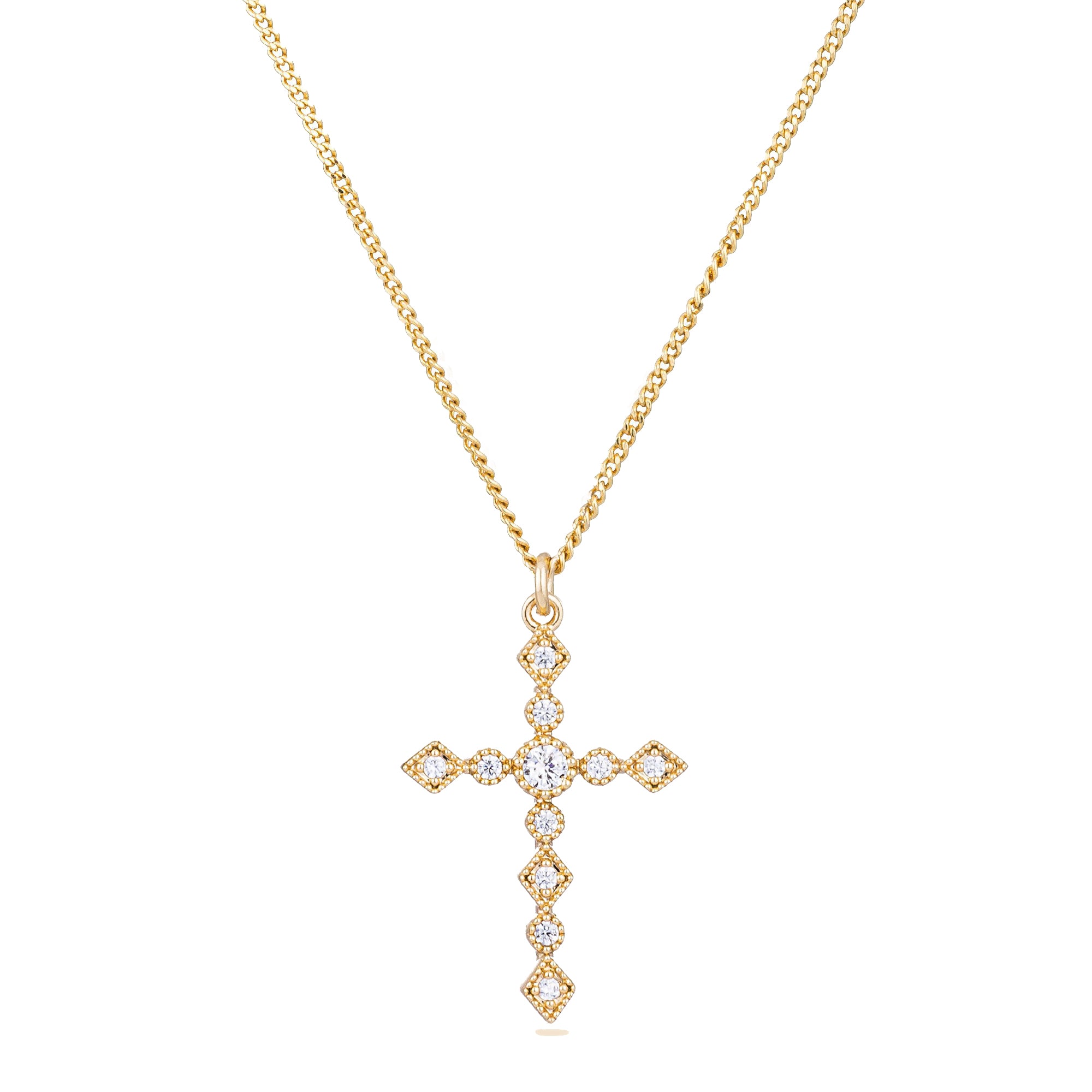 CZ Cross Pendant Necklace