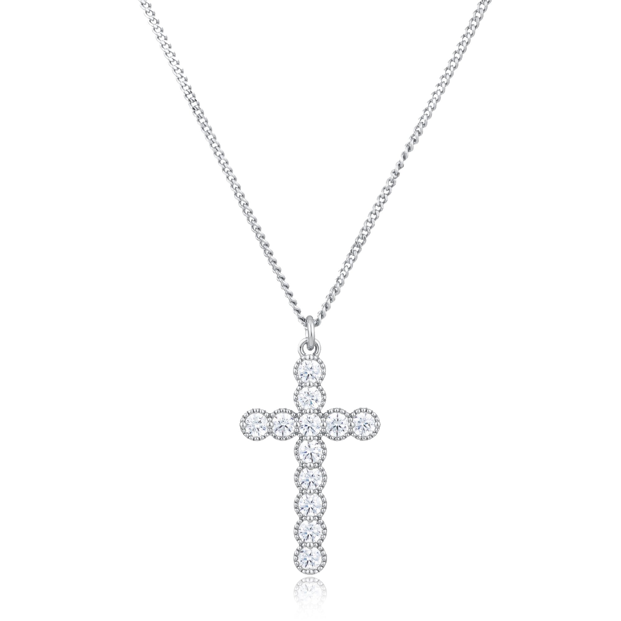 CZ Cross Pendant Necklace