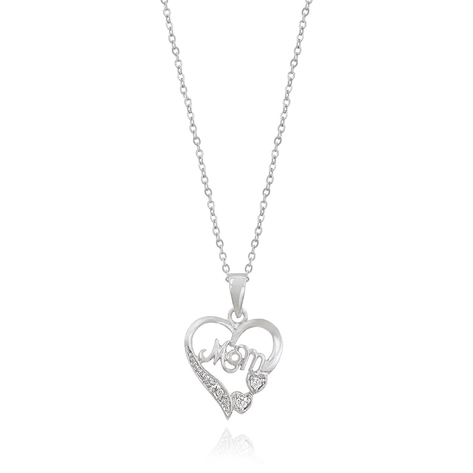 #1 CZ Mom Heart Pendant