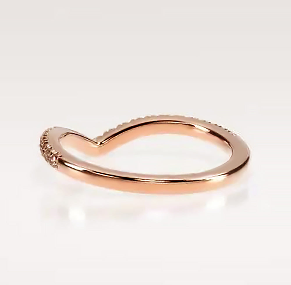 18K Rose Gold Plated Chevron CZ Ring