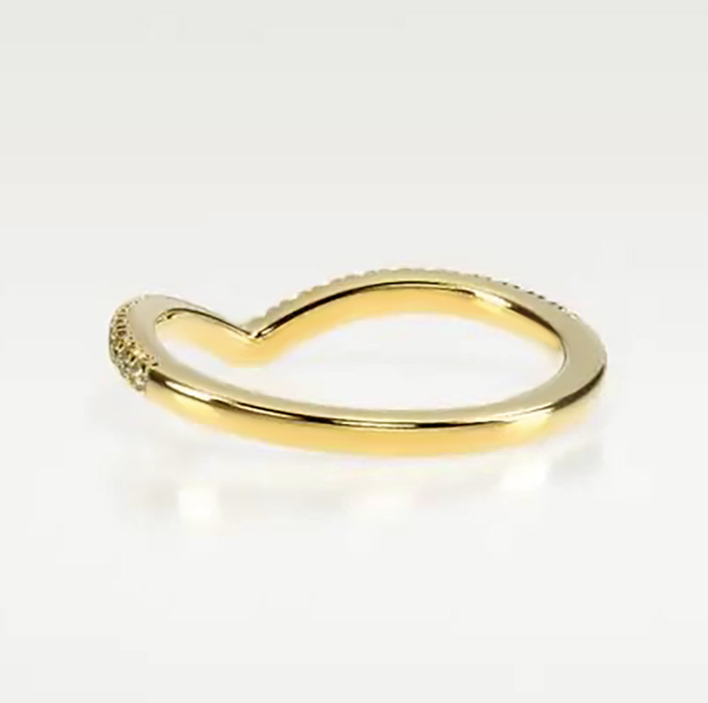 18K Gold Plated Chevron CZ Ring