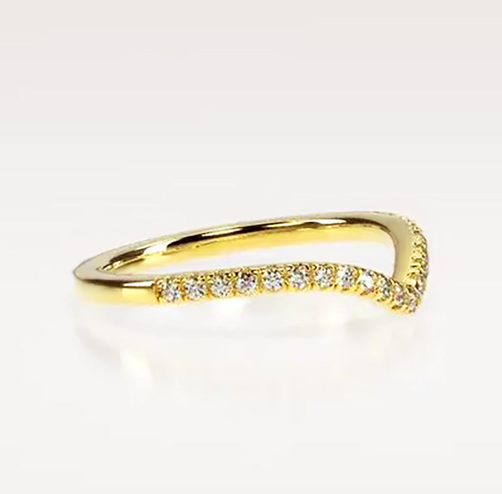 18K Gold Plated Chevron CZ Ring