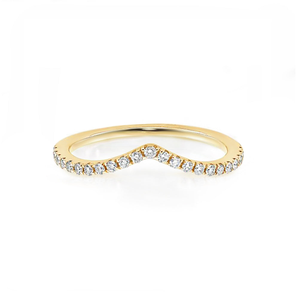 18K Gold Plated Chevron CZ Ring
