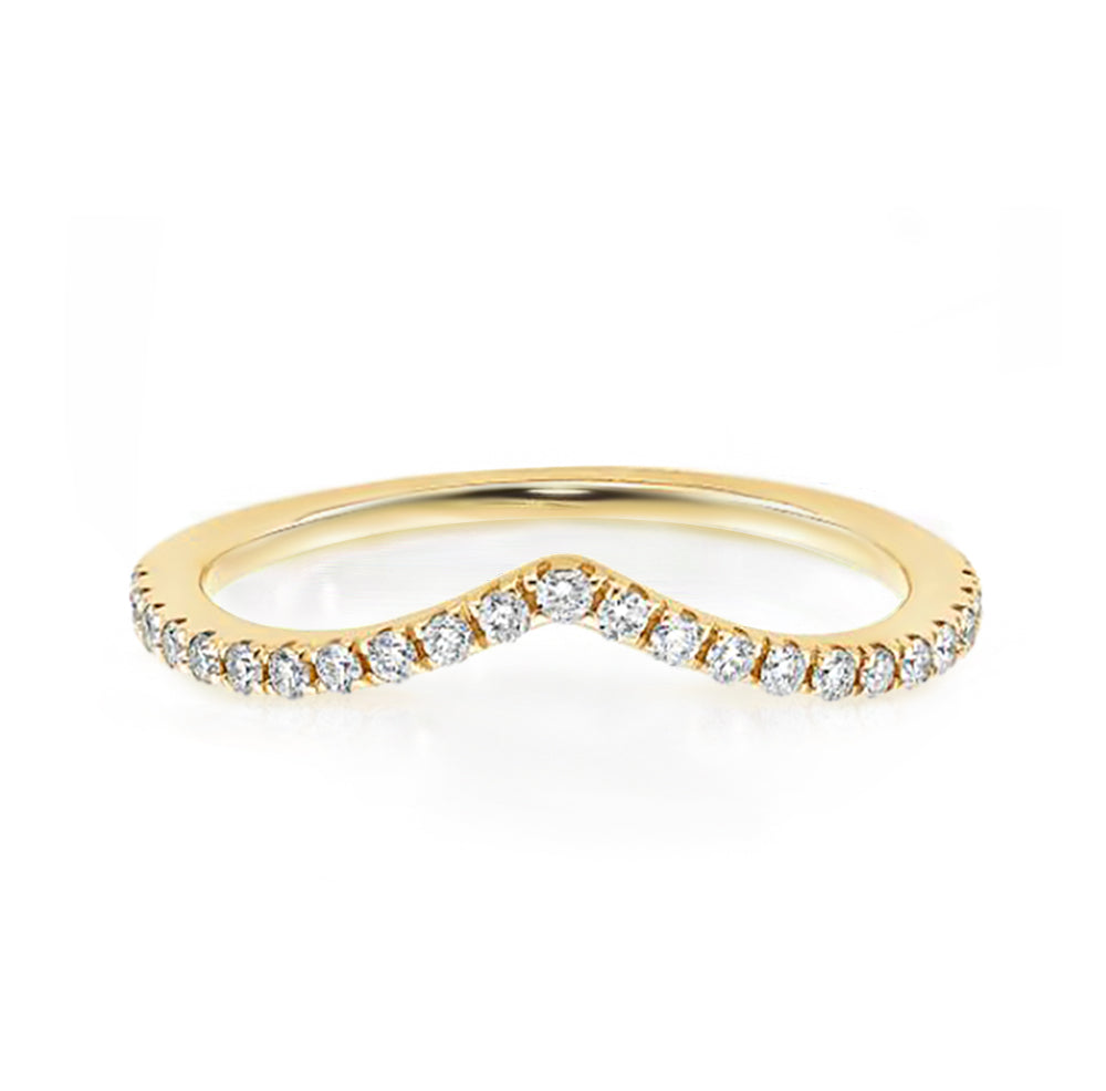 18K Gold Plated Chevron CZ Ring