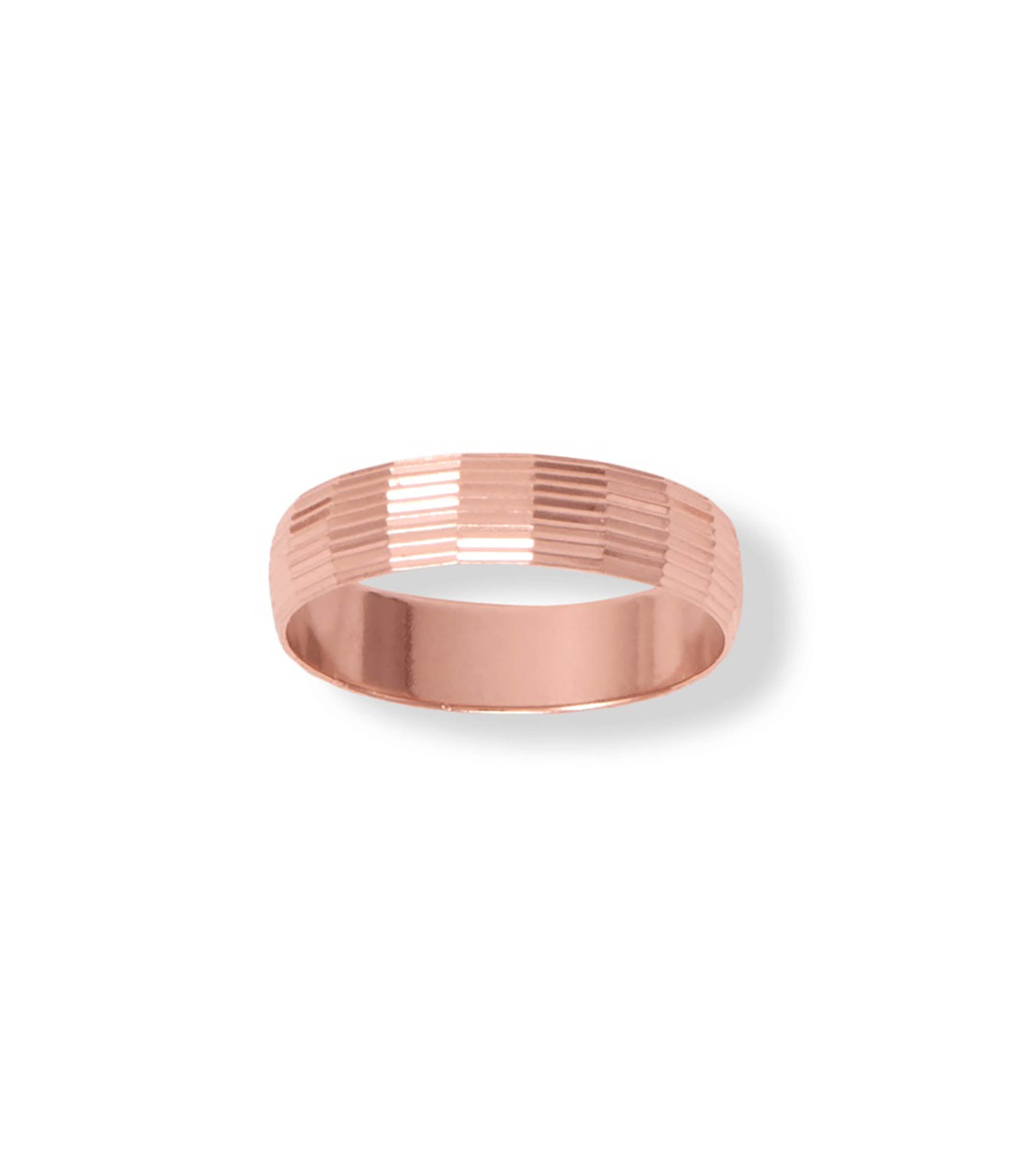 Uncoated Solid Diamond-Cut Copper Ring