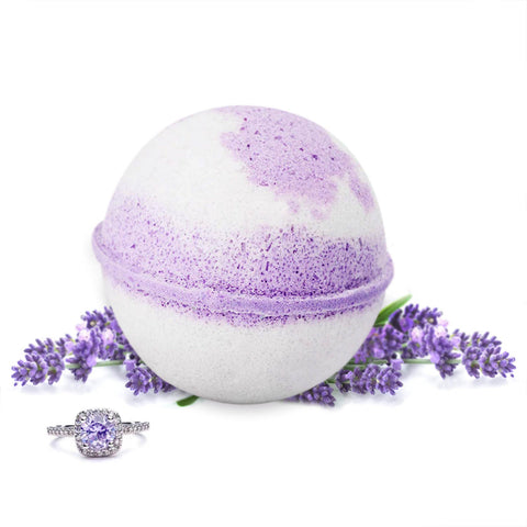 Hand Made Botanical Lavender Scent Surprise Jewelry Bath Bomb, 8oz