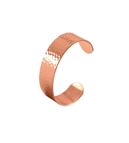 Uncoated Solid Copper Hammered Cuff Bracelet