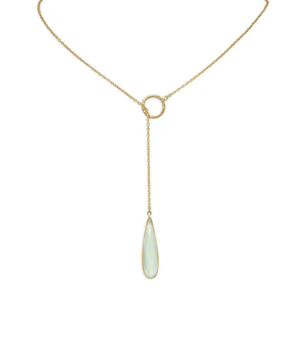 Chalcedony Drop Lariat Necklace
