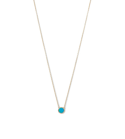 Synthetic Blue Round Opal Necklace