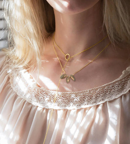 Marquise Labradorite Necklace