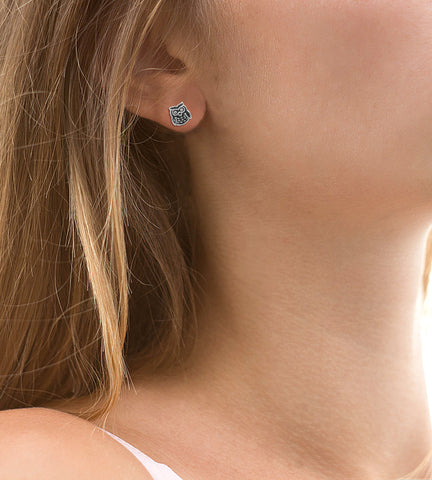 Oxidized Owl Earrings