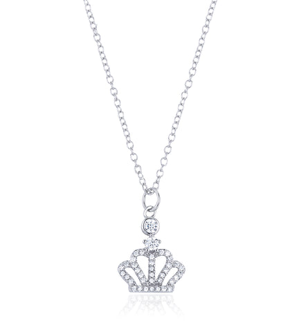 CZ Crown Charm Necklace