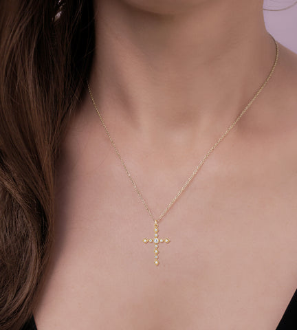 CZ Cross Pendant Necklace