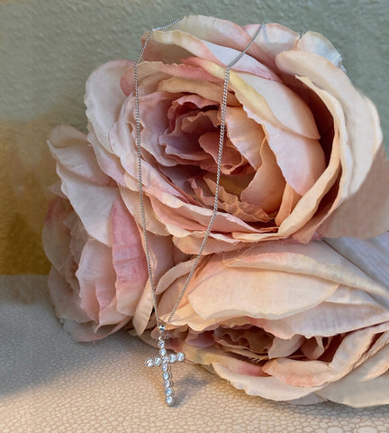 CZ Cross Pendant Necklace