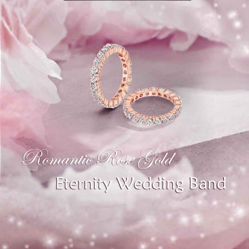 2.42 CTTW Cubic Zirconia Eternity Ring Rose Gold Plated