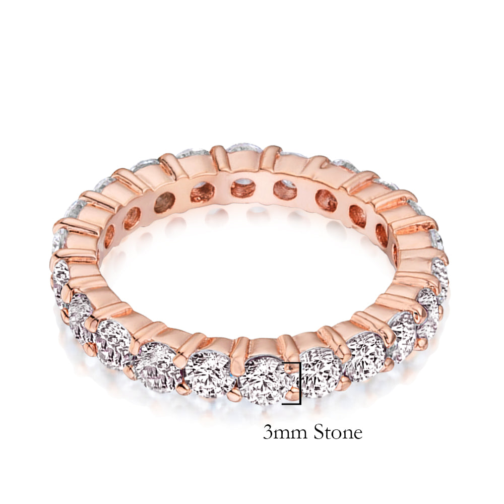 2.42 CTTW Cubic Zirconia Eternity Ring Rose Gold Plated