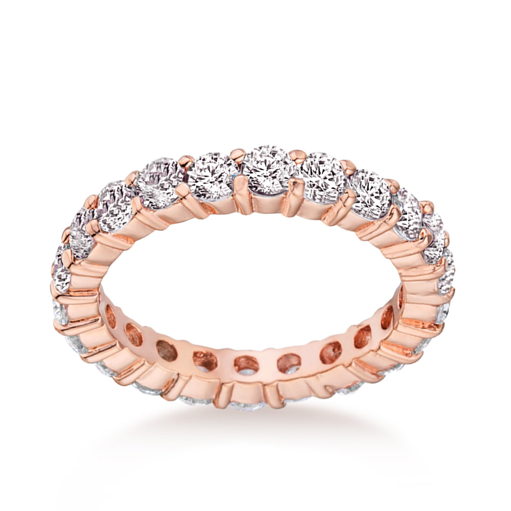 2.42 CTTW Cubic Zirconia Eternity Ring Rose Gold Plated