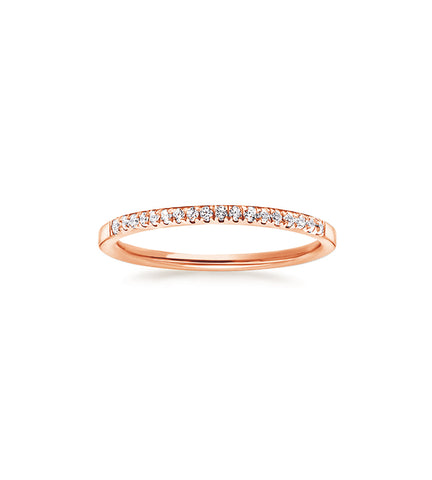 Half Eternity Wedding Ring in Rose Gold Plating