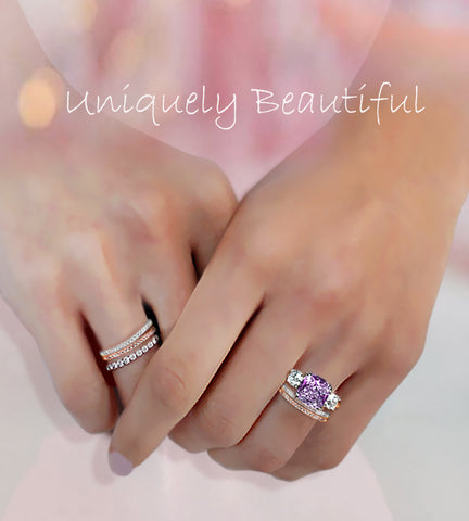 Half Eternity Wedding Ring in Rose Gold Plating