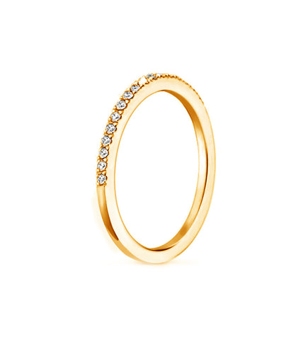 Half Eternity Wedding Ring in Yellow Gold Plating