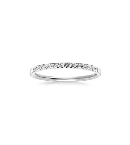 Half Eternity Wedding Ring in Rhodium Plating