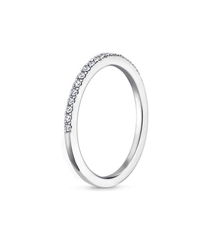 Half Eternity Wedding Ring in Rhodium Plating