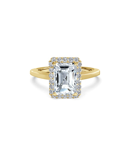 Emerald Cut CZ Engagement Ring