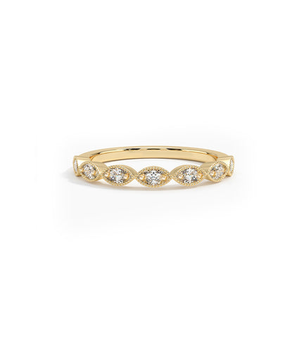 Art Deco CZ Wedding Ring in Gold Plating