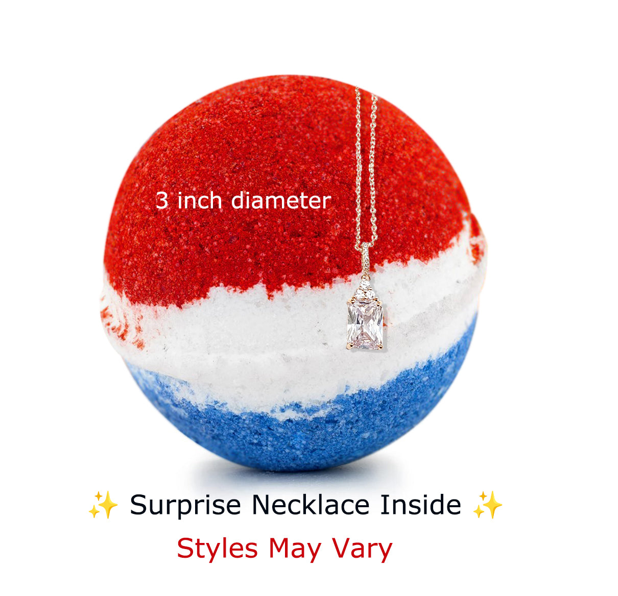 Stripe Bath Bomb with Jewelry Inside, Handmade in California