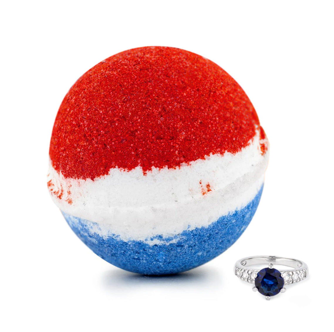 Stripe Bath Bomb with Jewelry Inside, Handmade in California
