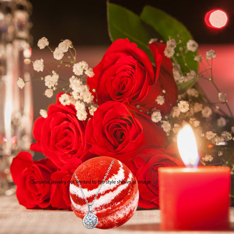 Candy Cane Bath Bomb with Necklace Inside